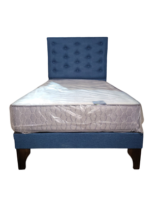 Cama Europea 1.5 Plazas + Respaldo Calipso A Piso