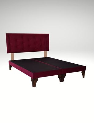 Imagen 2 del producto Base Div 2P + Respaldo Botoné vino tinto Felpa