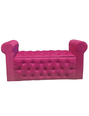 Imagen 2 del producto BANQUETA BAUL CON BRAZOS FELPA FUCSIA