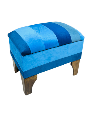 Imagen 2 del producto Banqueta Baúl azules Felpa 60x40x45x20 Muebles Rimar
