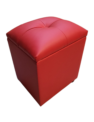 Imagen 2 del producto Pouf Baul Rojo Eco Cuero 40x33x50 Rimar