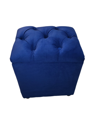 Pouf Baul Capitone Azul Marino Felpa Rimar