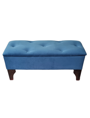 Imagen 1 del producto Banqueta Baúl Botón Petroleo Felpa Muebles Rimar