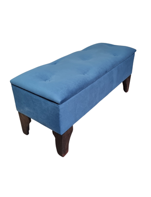 Imagen 2 del producto Banqueta Baúl Botón Petroleo Felpa Muebles Rimar