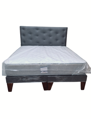 Cama Europea 2Plazas Gris Oscuro Jaspiado cavancha