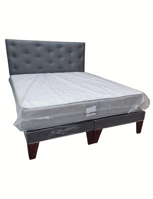 Imagen 2 del producto Cama Europea 2Plazas Gris Oscuro Jaspiado cavancha