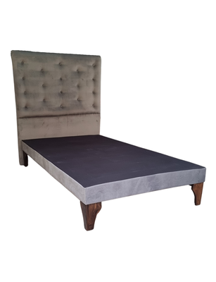 Imagen 2 del producto Base Europea 1plaza + Respaldo a Piso Gris Felpa 