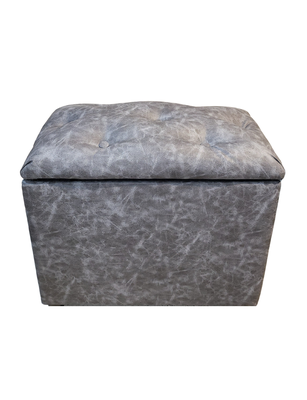 Baúl Botone Gris Eco Cuero 60x36x40x50 Muebles Rimar