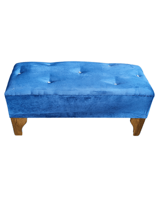Banqueta Botón Azul Marino Felpa 100x40x40 Rimar