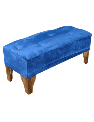Imagen 2 del producto Banqueta Botón Azul Marino Felpa 100x40x40 Rimar