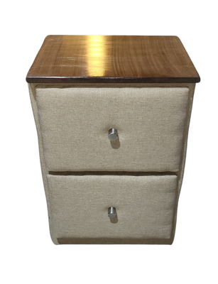 Veladores Doble Cajón Beige Lino Muebles Rimar