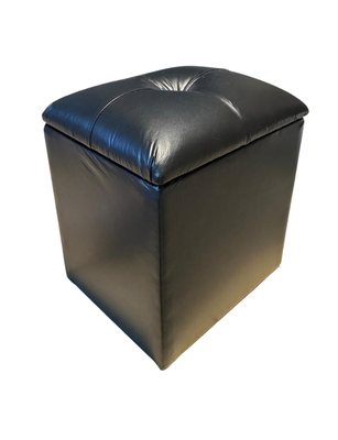 Imagen 2 del producto Pouf Baul Negro Eco Cuero 40x33x50 Rimar