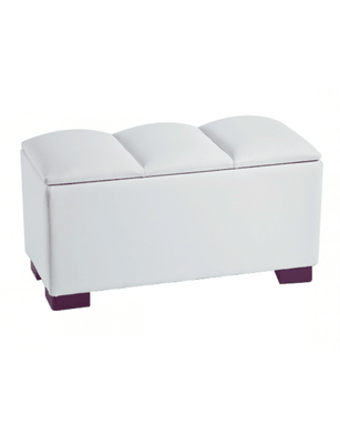 Banqueta Baul Ledy Crudo En Eco Cuero 60x40x45x20 Rimar