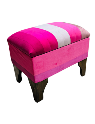 Imagen 2 del producto Banqueta Baúl Rosas Felpa 60x40x45x20 Rimar