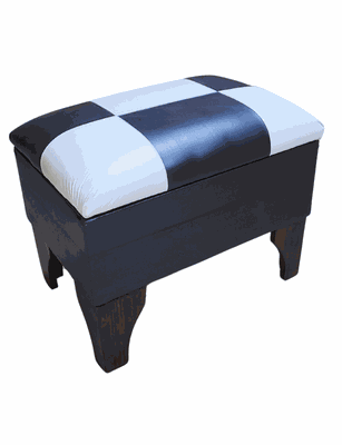 Imagen 2 del producto Baúl Bicolor Blanco Dama Eco Cuero 60x40x45x20 Rimar