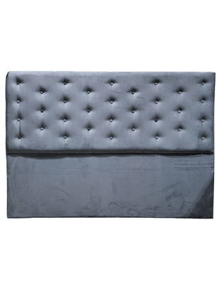 RESPALDO BOTONE A PISO KING GRIS FELPA