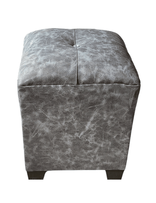 Imagen 2 del producto Pouf gris eco cuero Botón Diamante 35x35x42 Rimar