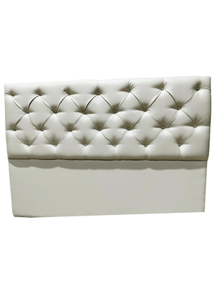 Respaldo Capitoné 2 Plazas Crudo Eco Cuero Diamante Rimar