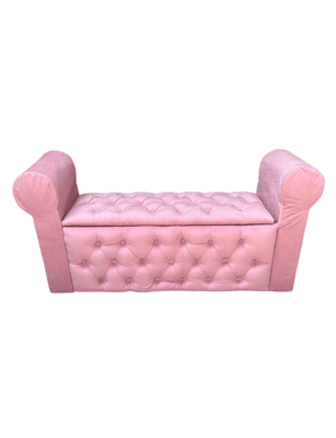 Imagen 2 del producto BANQUETA BAUL CAPITO CON BRAZOS FELPA PALO ROSA 