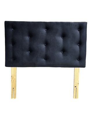 Respaldo 1.5 P Botone Negro Felpa Muebles Rimar