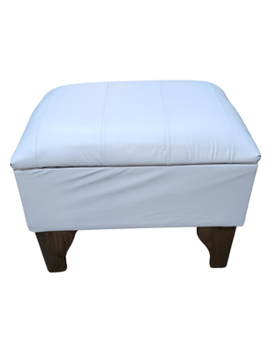 Banqueta Baúl Blanco Eco Cuero 60x40x45x20 Muebles Rimar