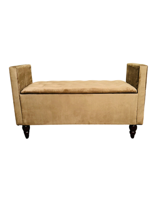 Banqueta Baul Múnich Rimar Camel Felpa 125X54X40