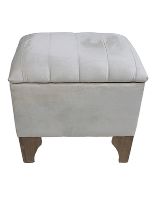 Imagen 1 del producto Banqueta Baúl Tubular Beige Felpa 60x40x65x40 Rimar