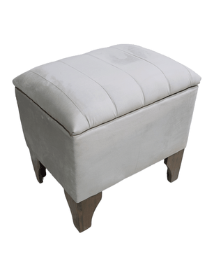 Imagen 2 del producto Banqueta Baúl Tubular Beige Felpa 60x40x65x40 Rimar