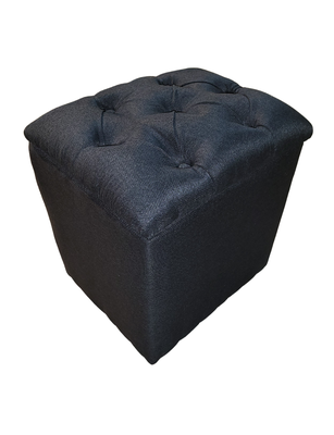 Imagen 2 del producto Pouf Baul Capitone Negro Lino Rimar