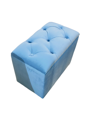 Imagen 2 del producto Banqueta Baul Capitoné Celeste Felpa Rimar