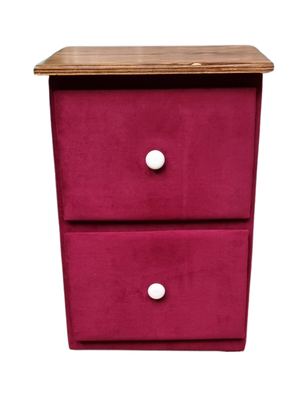 Velador Doble cajón Vino Tinto Felpa Rimar