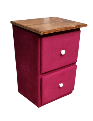 Imagen 2 del producto Velador Doble cajón Vino Tinto Felpa Rimar