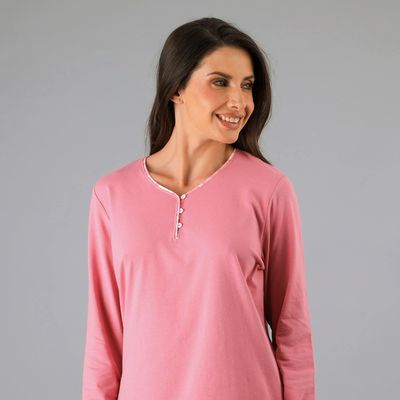 Imagen 2 del producto Pijama Abotonado Con Print Rosado