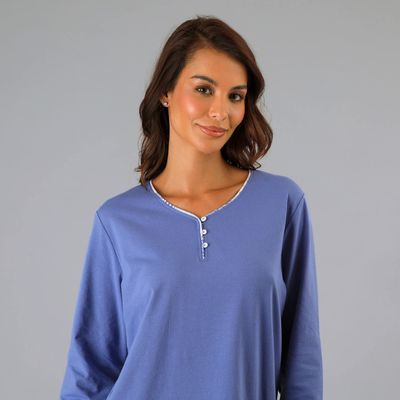 Imagen 2 del producto Pijama Abotonado Con Print Azul