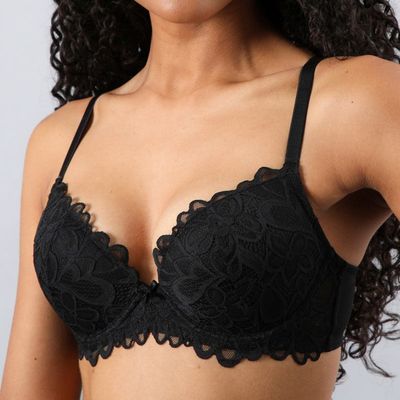 Sosten Copas Push Up Encaje Flor