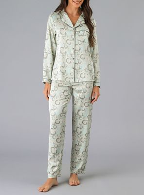 Imagen 1 del producto Set Camisero + Pantalón Satín Print Verde