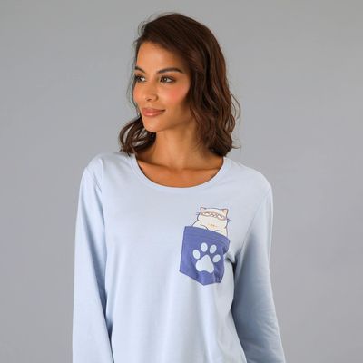 Imagen 2 del producto Pijama Cuello Redondo Azul