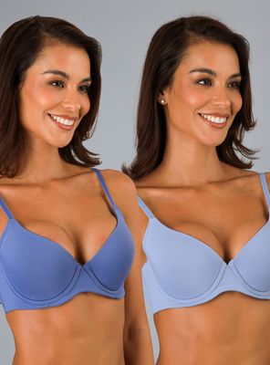 Imagen 1 del producto Pack 2X Sostén Perfect Cover Microprint Azul