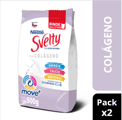 Leche en Polvo SVELTY® Move+ con Colágeno Sin Lactosa 500g Pack X2