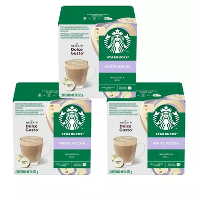 Pack 3 Café STARBUCKS DOLCE GUSTO White Mocha 12 cápsulas