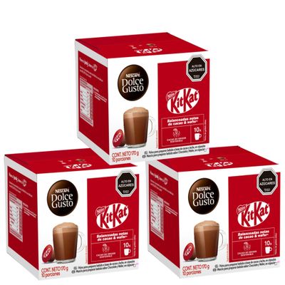 Pack 3 Café NESCAFÉ DOLCE GUSTO® Kit Kat 10 Cápsulas