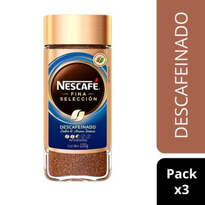 Café NESCAFÉ® Fina Selección Decaf 100g Pack X3