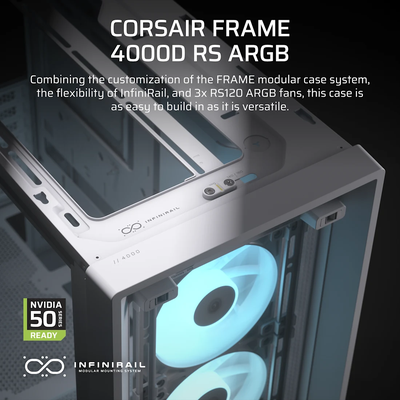 Imagen 2 del producto Gabinete Gamer Corsair FRAME 4000D RS ARGB, Modular, Color Blanco