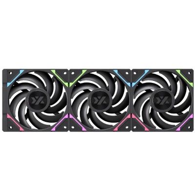 Kit de 3 Ventiladores XYZ VORTEX PRO A-RGB, Conexión en Cadena, Regular Airflow, 120mm, Negro