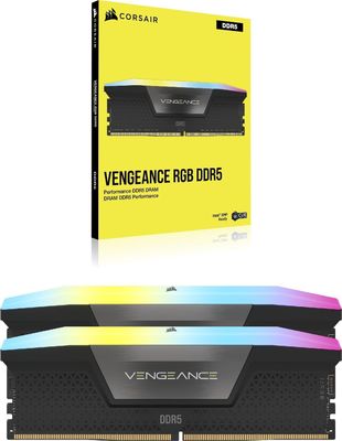 Imagen 2 del producto Kit de memoria RAM Corsair VENGEANCE RGB 48 GB 2x24 GB DDR5 6000 MT s CL36 Negro