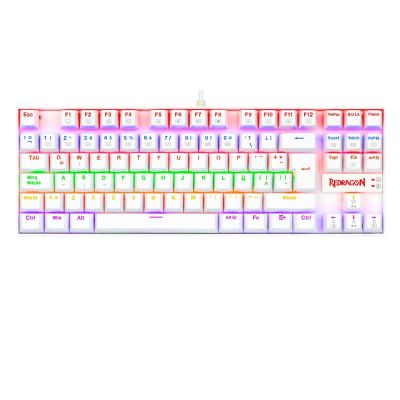 Teclado Gamer Redragon Kumara K552 White, Rainbow