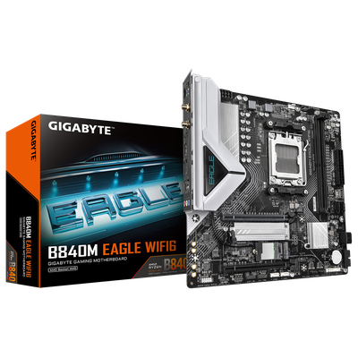 Placa Madre GIGABYTE B840M EAGLE WIFI6, Socket AM5, 2x DDR5, 2x M.2, mATX