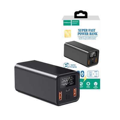 Power Bank Produx Super Fast, Motomo, 20.000mAh, 65W, Color Negro