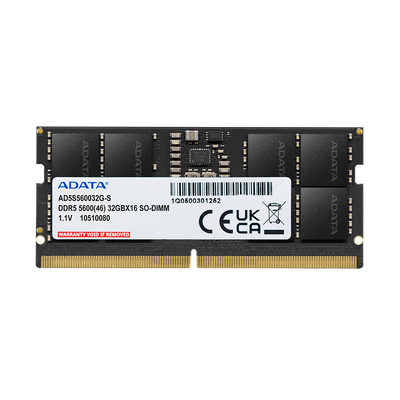 Imagen 1 del producto Memoria RAM para Notebook ADATA AD5S560016G-S, 16GB DDR5 5600MT/s, SO-DIMM, Black