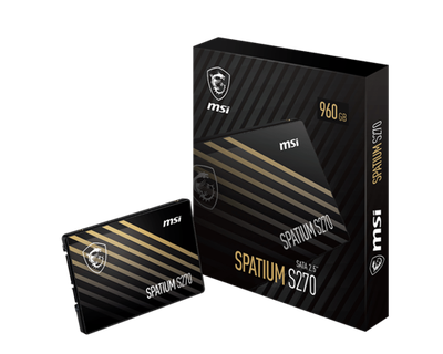 Unidad SSD MSI SPATIUM S270 960GB, SATA III, 2.5"", 3D NAND, Lectura 500MB/s, Escritura 450MB/s